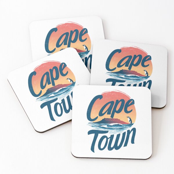 Item preview, Cape Town Design – Table Mountain, Ocean Waves & Penguin Illustration designed and sold by Meiersbeste.