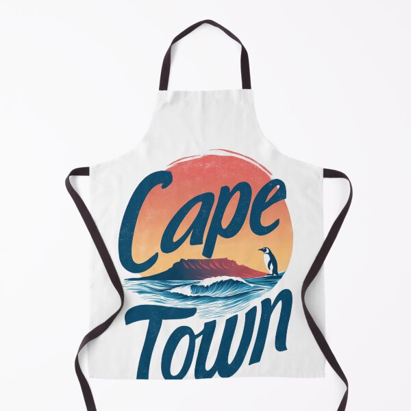 Item preview, Cape Town Design – Table Mountain, Ocean Waves & Penguin Illustration designed and sold by Meiersbeste.