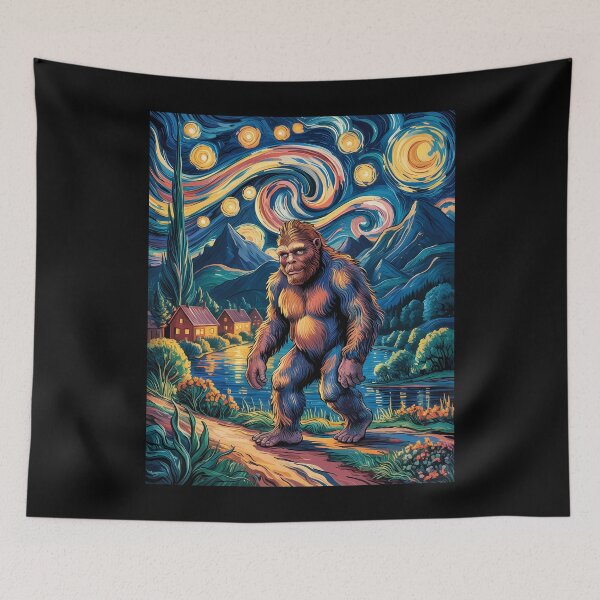Item preview, Bigfoot Starry Night Sasquatch designed and sold by WalshDrawnLaugh.