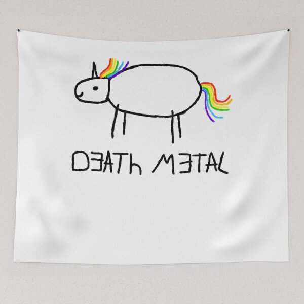 Item preview,  Death Metal Funny Colorful Unicorn Drawing Design designed and sold by EtienneCohen.