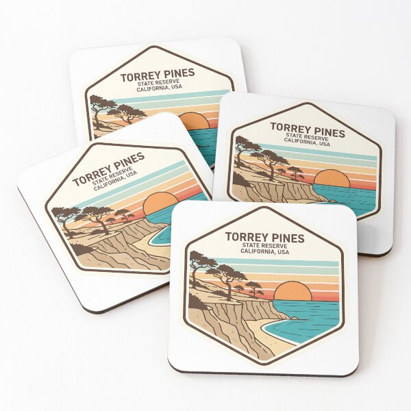 Item preview, Torrey Pines State Reserve Modern California Coastal Sunset Illustration designed and sold by LittleArij.