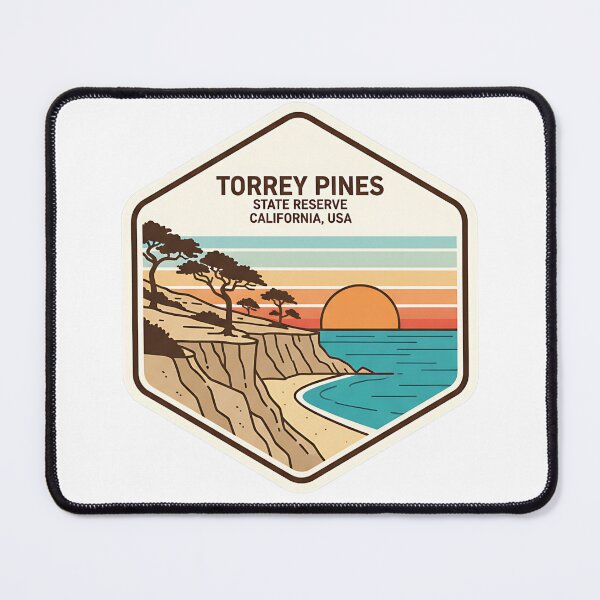 Item preview, Torrey Pines State Reserve Modern California Coastal Sunset Illustration designed and sold by LittleArij.