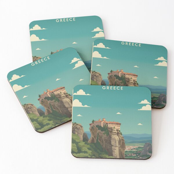 Item preview, Minimalist Meteora Monasteries Poster designed and sold by daemon-works.