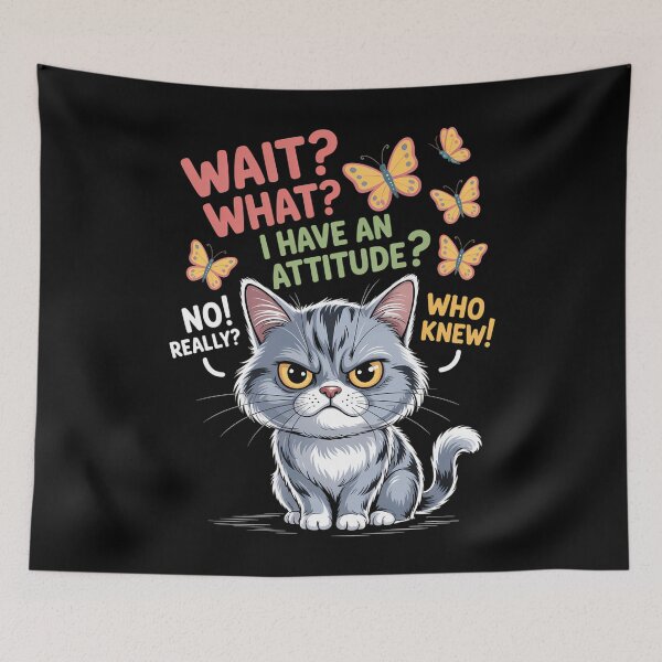 Item preview, Cat Kitten Sayings Funny Animal designed and sold by WalshDrawnLaugh.