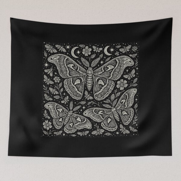 Item preview, Three Beautiful Moths And Mystical Flowers designed and sold by EdvvinStudios.