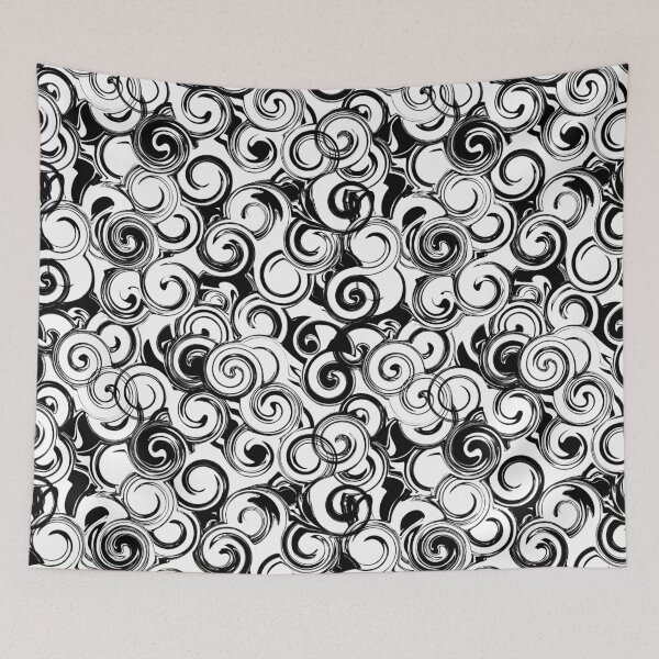 Item preview, Black and white twirl seamless pattern. Abstract texture with twirls, curls. designed and sold by Tae Mi.
