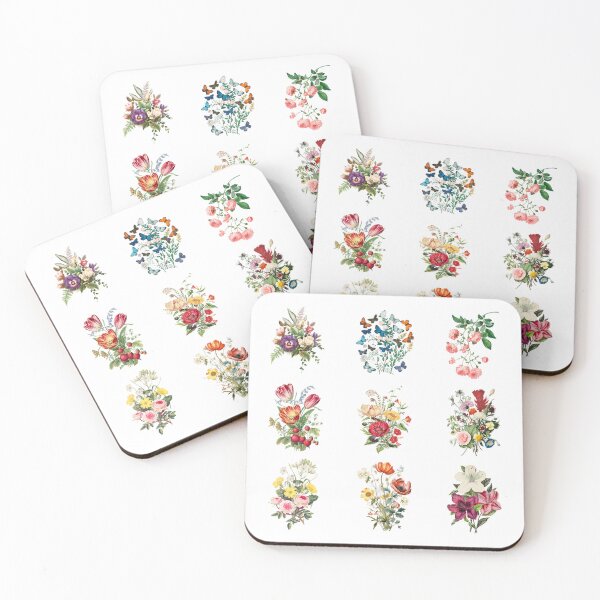Item preview, Vintage Botanical 3x3 Grid: Flowers and Butterflies  designed and sold by Vision Crafted.