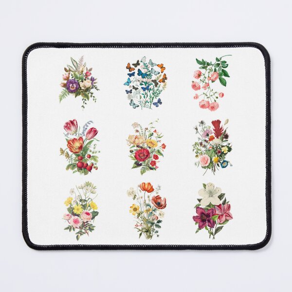Item preview, Vintage Botanical 3x3 Grid: Flowers and Butterflies designed and sold by Vision Crafted.