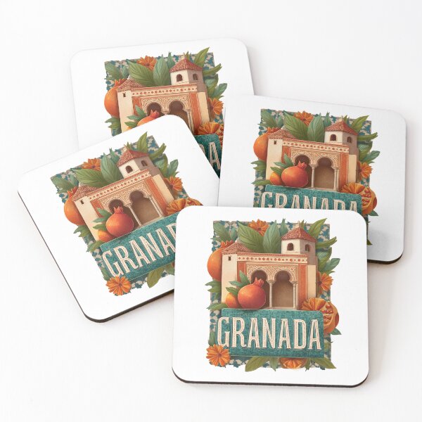 Item preview, Granada Design – Alhambra Architecture & Pomegranate Illustration designed and sold by Meiersbeste.