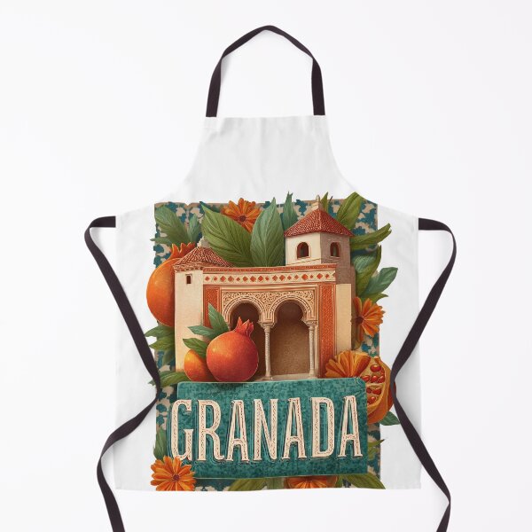 Item preview, Granada Design – Alhambra Architecture & Pomegranate Illustration designed and sold by Meiersbeste.