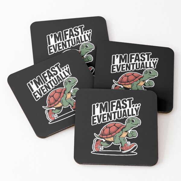 Item preview, Funny Turtle Cartoon Illustration – I’m Fast Eventually – Slow and Steady Humor Design with Running Sneakers designed and sold by C.Kav.Art.