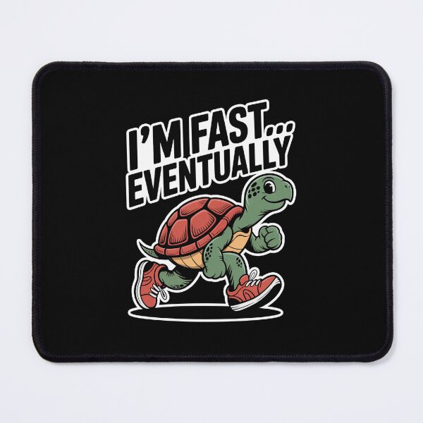 Item preview, Funny Turtle Cartoon Illustration – I’m Fast Eventually – Slow and Steady Humor Design with Running Sneakers designed and sold by C.Kav.Art.