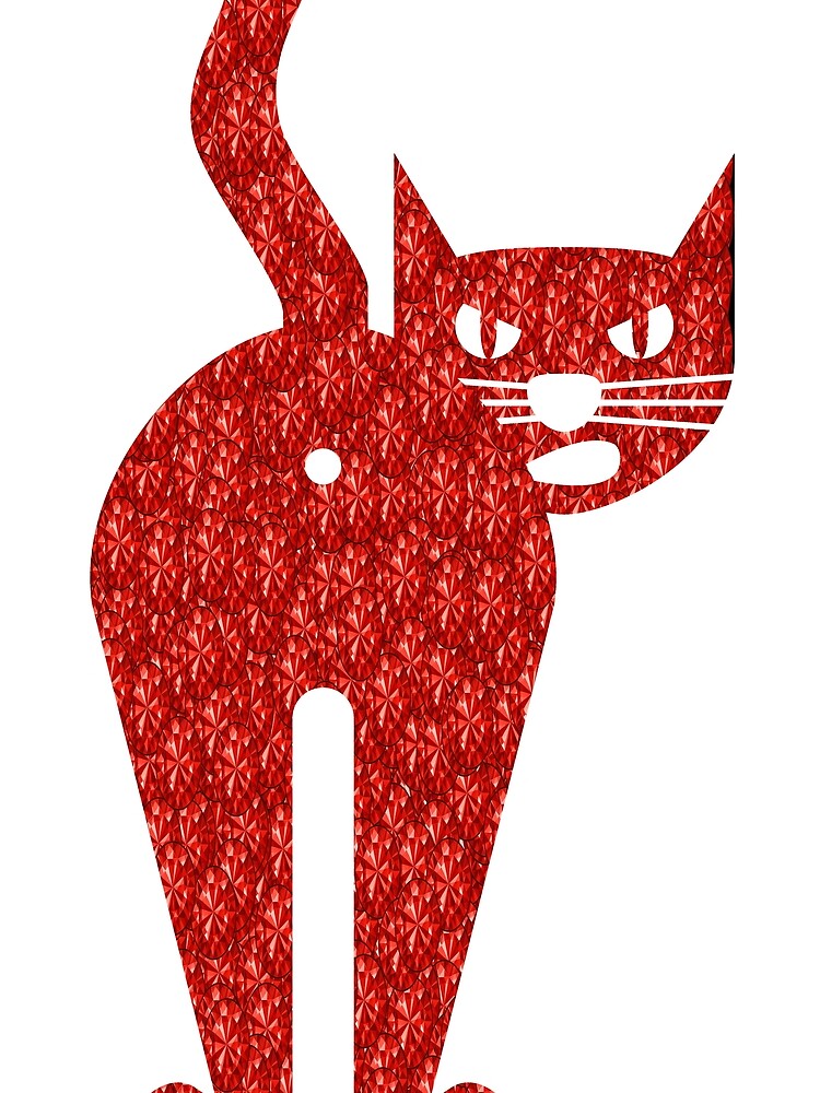 Thumbnail 3 of 3, Scarf, Red Rhinestone Cat designed and sold by TheIconSmith.