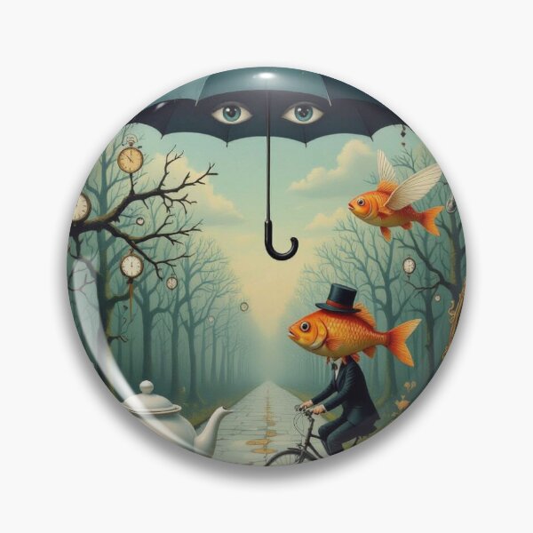 Item preview, Thought fish on clock branches – surreal vibes, poetic nonsense & bizarre beauty designed and sold by FotoworldEdel.