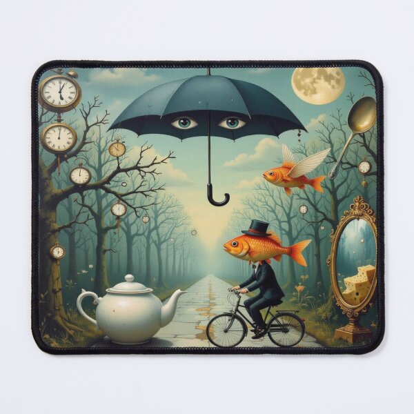 Item preview, Thought fish on clock branches – surreal vibes, poetic nonsense & bizarre beauty designed and sold by FotoworldEdel.