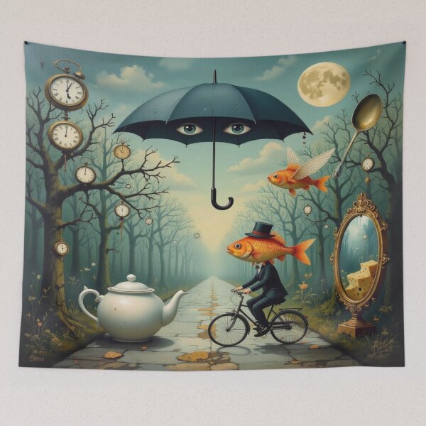Item preview, Thought fish on clock branches – surreal vibes, poetic nonsense & bizarre beauty designed and sold by FotoworldEdel.