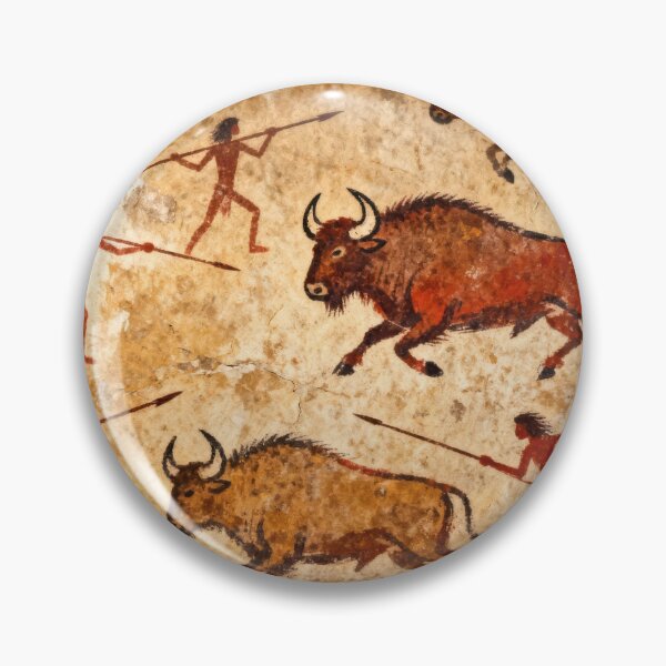 Item preview, Prehistoric Bison Hunt Cave Painting Ancient Rock Art designed and sold by EdgyEdgeArt.