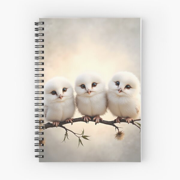 Item preview, 3 Fluffy, Gorgeous, Young Owlets  designed and sold by Huskyyy Designs.
