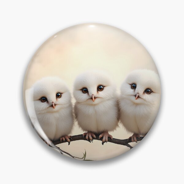 Item preview, 3 Fluffy, Gorgeous, Young Owlets  designed and sold by Huskyyy Designs.