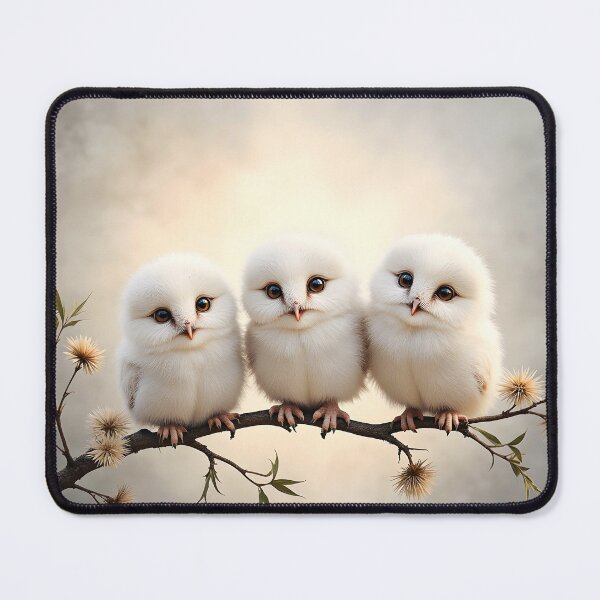 Item preview, 3 Fluffy, Gorgeous, Young Owlets designed and sold by Huskyyy Designs.
