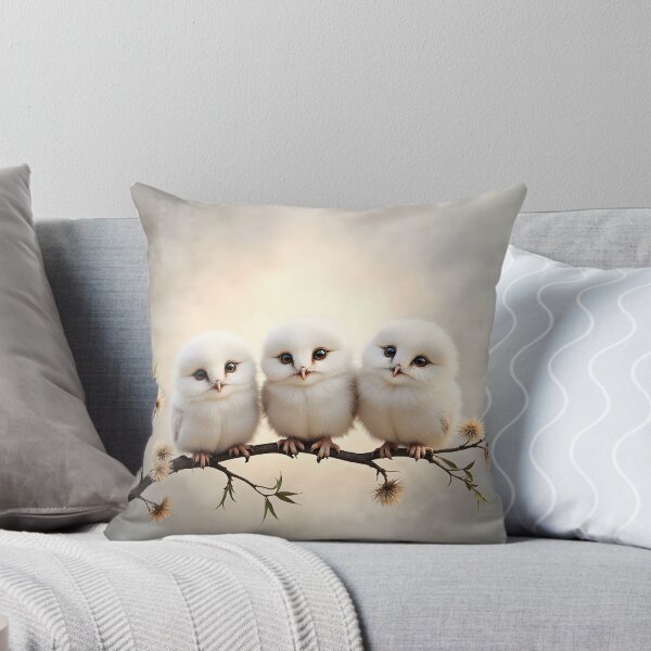 Item preview, 3 Fluffy, Gorgeous, Young Owlets  designed and sold by Huskyyy Designs.