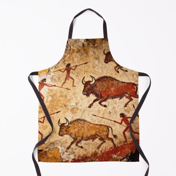 Item preview, Prehistoric Bison Hunt Cave Painting Ancient Rock Art designed and sold by EdgyEdgeArt.