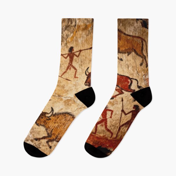 Item preview, Prehistoric Bison Hunt Cave Painting Ancient Rock Art designed and sold by EdgyEdgeArt.