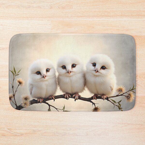 Item preview, 3 Fluffy, Gorgeous, Young Owlets  designed and sold by Huskyyy Designs.