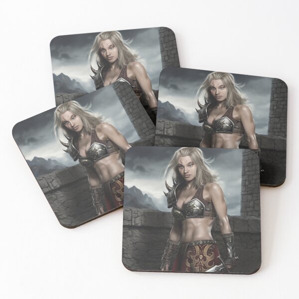 Item preview, Warrior woman painting fantasy art designed and sold by Vintage Designs +.
