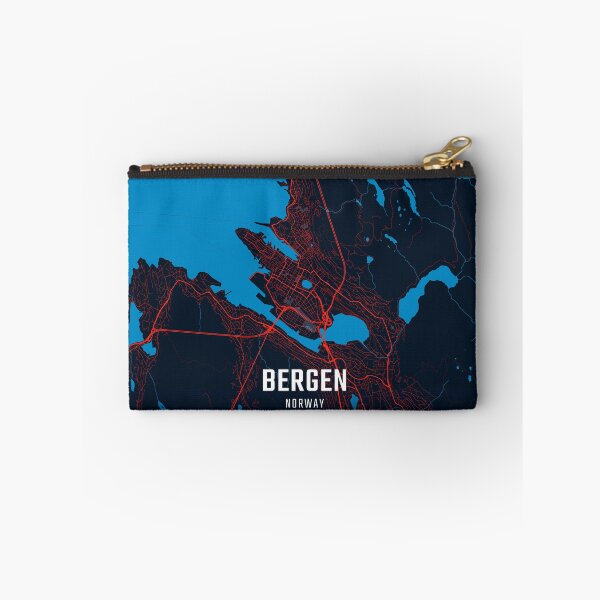 Item preview, Bergen Red & Blue Minimalist Map designed and sold by HomeLivingCo.