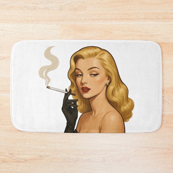 Item preview, Glamorous Vintage Blonde Smoking Retro Art Style Illustration. designed and sold by Spark2Seduction.