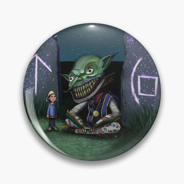 Item preview, The Goblin by the rune stones creepy illustration art designed and sold by Vintage Designs +.