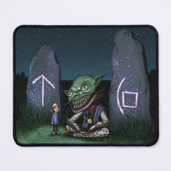 Item preview, The Goblin by the rune stones creepy illustration art designed and sold by Vintage Designs +.
