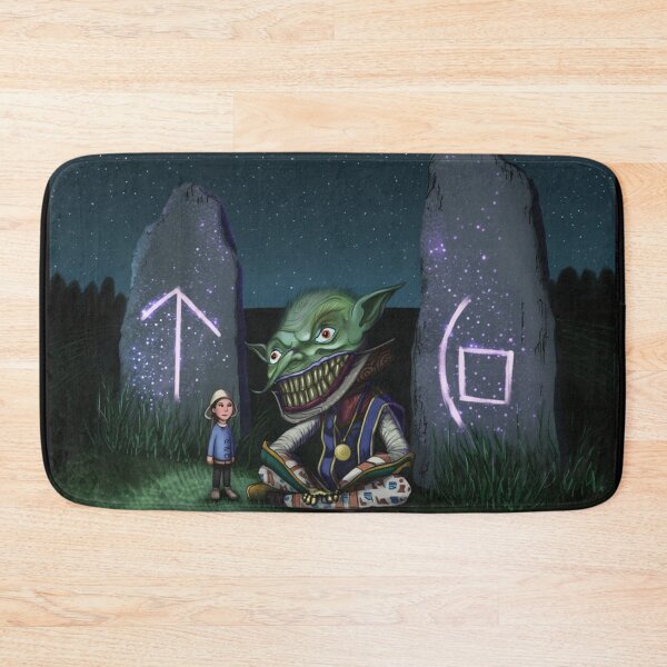 Item preview, The Goblin by the rune stones creepy illustration art designed and sold by Vintage Designs +.