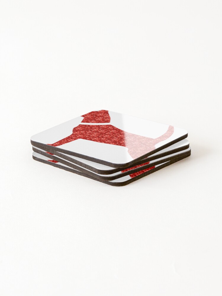 Thumbnail 4 of 5, Coasters (Set of 4), Red Rhinestone Dog designed and sold by TheIconSmith.