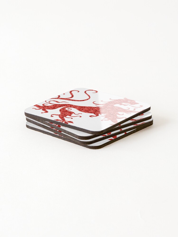 Thumbnail 4 of 5, Coasters (Set of 4), Red Rhinestone Lion designed and sold by TheIconSmith.