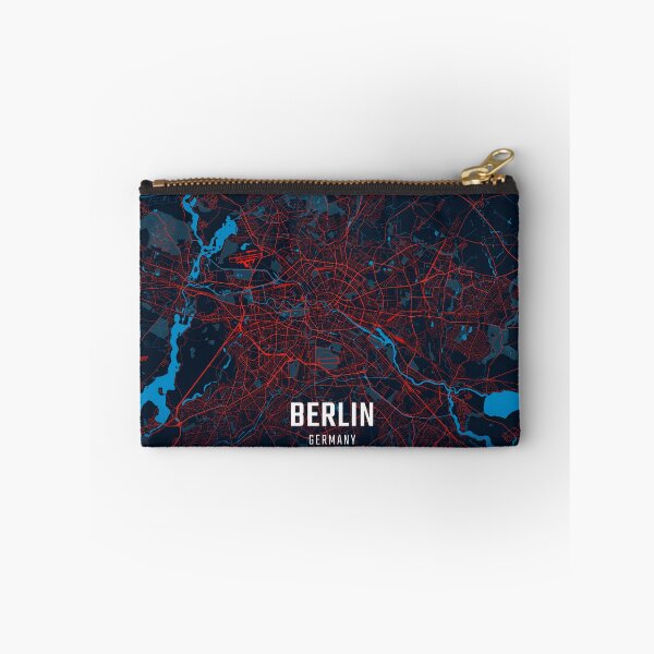 Item preview, Berlin Red & Blue Minimalist Map designed and sold by HomeLivingCo.