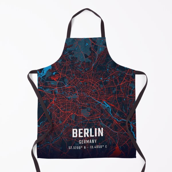 Item preview, Berlin Red & Blue Minimalist Map designed and sold by HomeLivingCo.