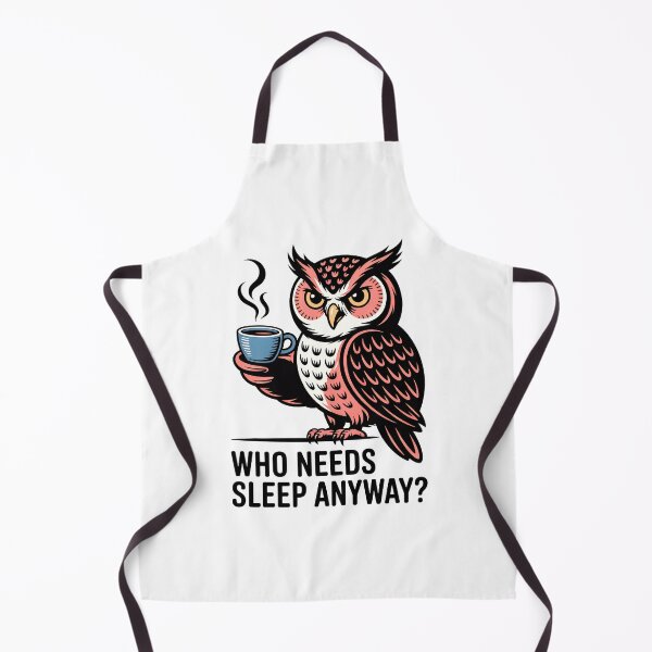 Item preview, Funny Owl Cartoon Illustration – Who Needs Sleep Anyway – Coffee Lover Night Owl Humor Design designed and sold by C-Kav.
