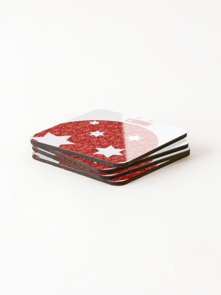 Thumbnail 4 of 5, Coasters (Set of 4), Red Rhinestone Tree designed and sold by TheIconSmith.