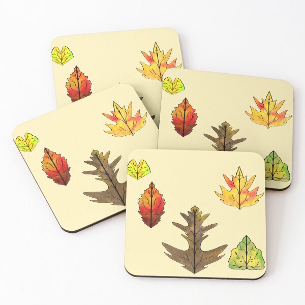 Item preview, Calligraphy and Watercolor Autumn Leaves on Soft Yellow  designed and sold by JaygiesDesign.