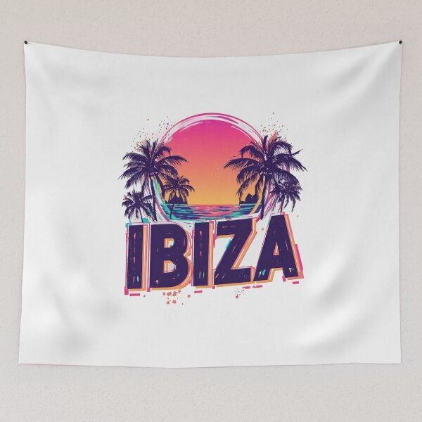 Item preview, Ibiza Retro Design – Neon Palm Trees & Sunset Illustration designed and sold by Meiersbeste.