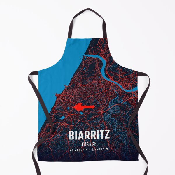 Item preview, Biarritz Red & Blue Minimalist Map designed and sold by HomeLivingCo.