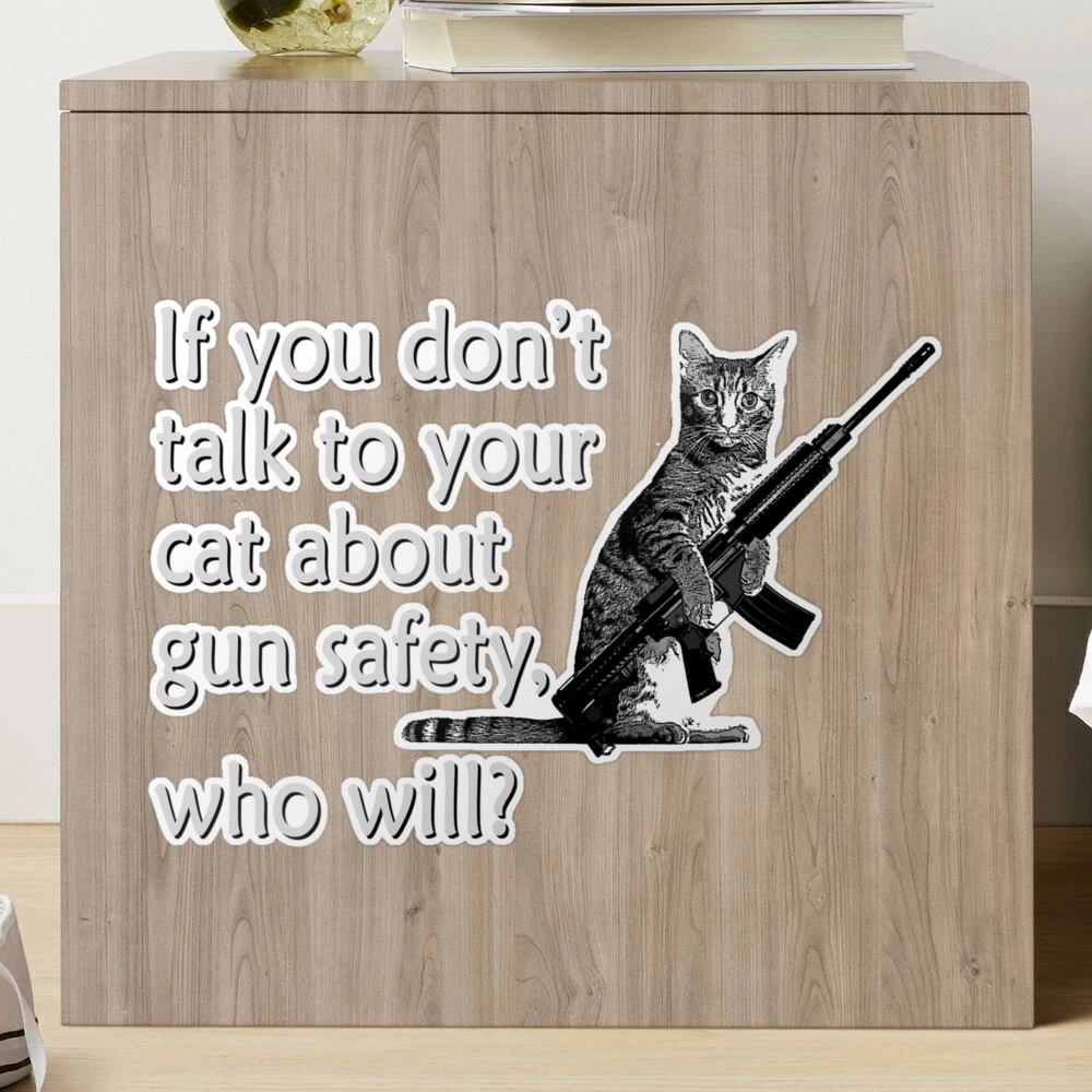 What are the risks of not talking to my cat about gun safety? 