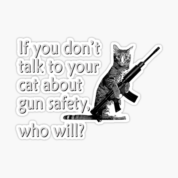  Talk to Your Cat About Gun Safety Funny T-Shirt