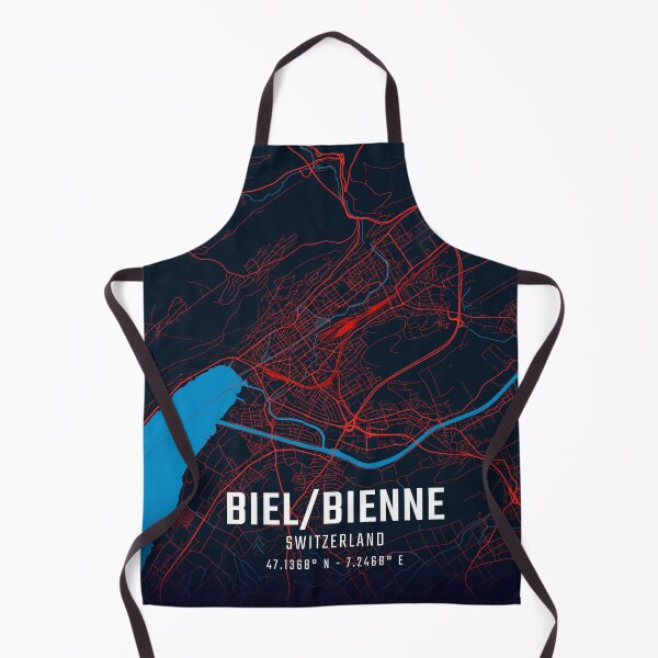 Item preview, Biel Bienne Red & Blue Minimalist Map designed and sold by HomeLivingCo.
