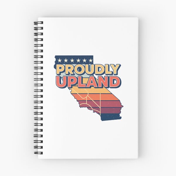 Item preview, Proudly Upland Typography – Retro Sunset Map Outline Design designed and sold by VividOrganica.