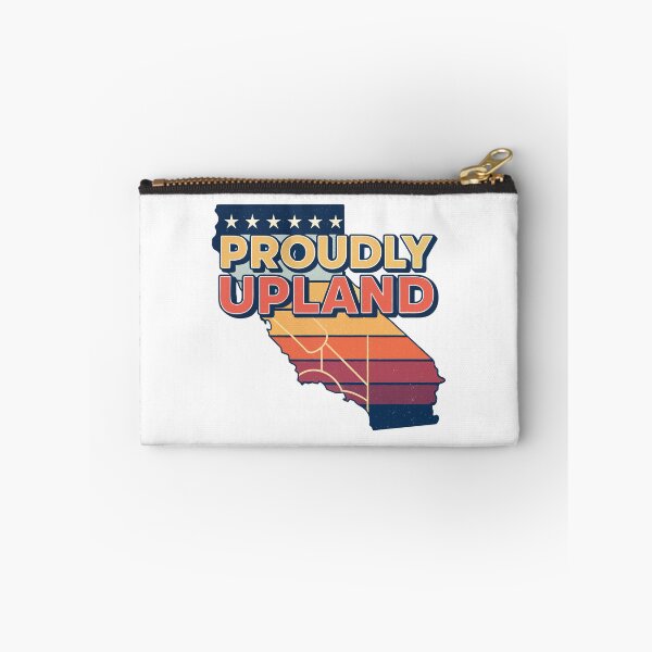Item preview, Proudly Upland Typography – Retro Sunset Map Outline Design designed and sold by VividOrganica.
