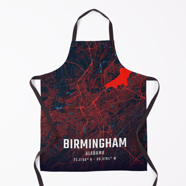 Item preview, Birmingham Alabama Red & Blue Minimalist Map designed and sold by HomeLivingCo.