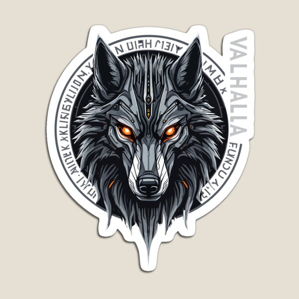 Artikelvorschau, Nordischer Wolf Valhalla Runen Design entworfen und verkauft von Svenniibee.